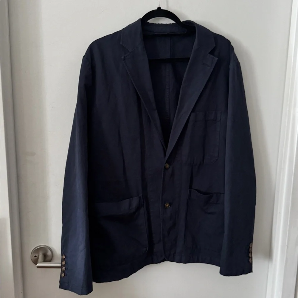 J. Crew Garment-dyed cotton-linen chino suit jacket